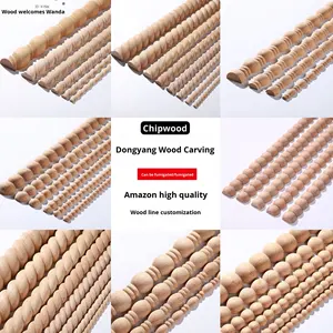 Hochwertige Halbkreisförmige Dongyang-Schnitzerei aus Deutscher Buche, 40cm, Anpassbare Schranktür-Dekorationsleiste - Product Image 3