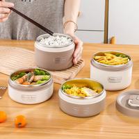 Boîte à lunch pliable mignonne en acier inoxydable 304 multi-couches isolée et petit bol à soupe pour les employés de bureau, les étudiants et les enfants