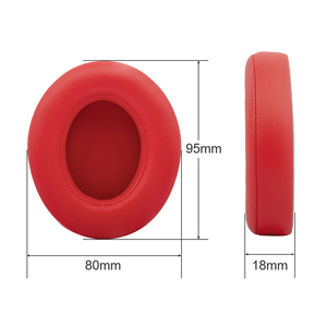 Coussinets d'oreille de couleur rouge en cuir protéiné souple, isolation phonique, <span class=keywords><strong>mousse</strong></span> à mémoire de forme, coussinets de remplacement <span class=keywords><strong>pour</strong></span> <span class=keywords><strong>casque</strong></span> Beat Studio - Product Image 5
