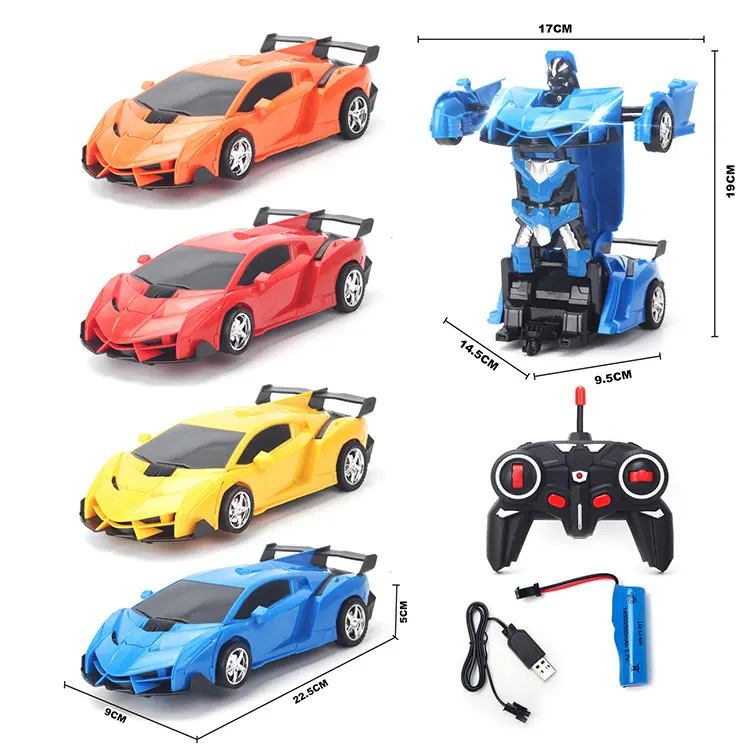 फैक्टरी थोक रिमोट कंट्रोल पुलिस कार मॉडल रंगीन रेसिंग कार 1:18 आर सी सुपरकार को बदलने रोबोट खिलौने