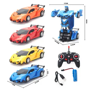 Factory Wholesale Remote Control Police Car Model Colorful Racing Car 1:18 Rc Supercar Transform Robot Toys