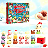Calendrier de l'Avent de Noël 24 Jours de Surprise, Boîte Mystère Compte à Rebours en Forme de Dumpling Moelleux, Jouets Anti-Stress en TPR