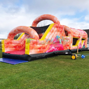 Castillo inflable comercial gigante para exteriores con obstáculos, pista de obstáculos inflable, combo inflable para niños. - Product Image 3