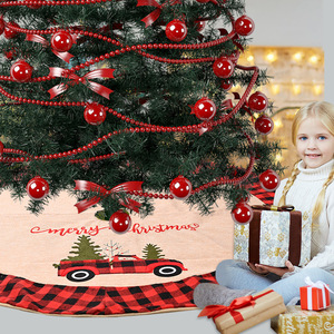 New Christmas decorations, Christmas <b>tree</b> skirts, plaid Christmas <b>tree</b> base decorations, <b>tree</b> aprons, <b>tree</b> garments. - Product Image 1