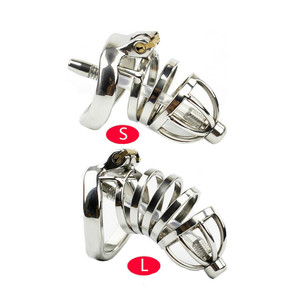 Dispositivo di castità con anello curva gabbia per gallo con catetere per adulti sex toys - Product Image 2