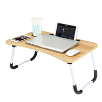 Grand bureau portable pliable moderne avec porte-gobelet, plateau multifonction pour lit et canapé, table paresseuse
