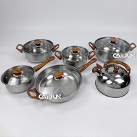 Offre Spéciale Batterie de cuisine en acier inoxydable 12 pièces Casseroles et poêles de cuisine antiadhésives Marmites en métal
