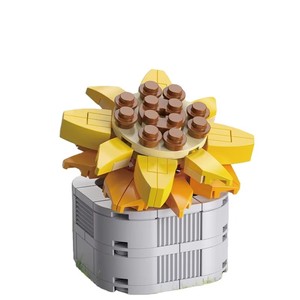 Ensemble de blocs de construction de fleurs, <span class=keywords><strong>mini</strong></span> plante botanique, collection de bonsaï violet, décoration pour la maison, le bureau, bricolage, micro-briques succulentes, jouet pour enfant - Product Image 5