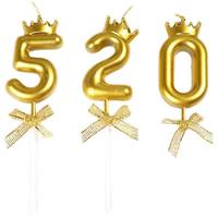 Hot Sale 4 Farben Crown Bow Digital 0-9 Kerzen Geburtstag Valentinstag Jubiläums feier Kuchen Desserts Dekorationen