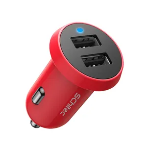 뜨거운 판매 2 포트 USB adpater 자동차 배터리 충전기 led 전원 디스플레이 자동차 빠른 충전기 레드 전화
