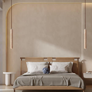 Yellow Travertine <b>Pendant</b> <b>Light</b> Wabi-Sabi Style Middle Size Adjustable Height LED for Bedroom & Living Room - Product Image 5