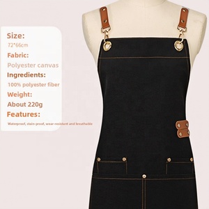 ผ้ากันเปื้อนแบบหนาพิเศษ ผ้าแคนวาส ใช้ซ้ำได้ เป็นมิตรกับสิ่งแวดล้อม กันน้ำ ปรับได้ ไม่มีแขน มีกระเป๋า สำหรับร้านอาหาร คาเฟ่ ครัว - Product Image 3