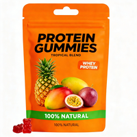 Gommes protéinées au whey, faibles en calories, 17 g de protéines par paquet, saveur fruitée, collation de récupération après l'entraînement pour adultes