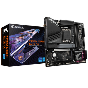 Carte mère GIGABYTE Z790M <span class=keywords><strong>AORUS</strong></span> ELITE AX DDR5 256G Dual-Channel WIFI6E <span class=keywords><strong>LGA</strong></span> <span class=keywords><strong>1700</strong></span> PCIe5.0 Micro-ATX compatible avec les processeurs 12e/13e/14e génération - Product Image 1