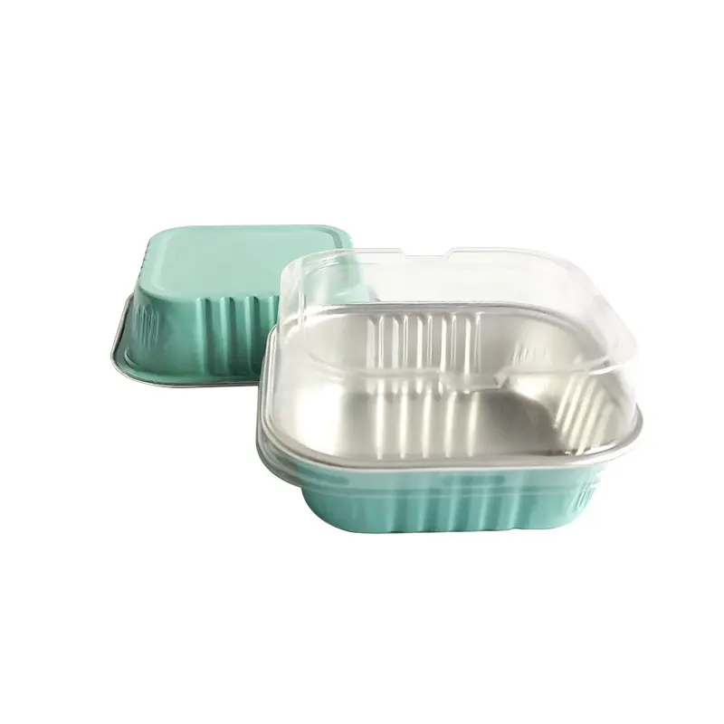 Food grade environmental 125ml aluminum baking cups with lid disposable colored 125ml foil containers dessert cupcake cup