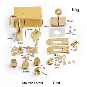 Sac en <span class=keywords><strong>palladium</strong></span> Hardwareherrajes Para Bolsos dames sac accessoires serrure et bouton matériel sac à main laiton plaqué or - Product Image 1