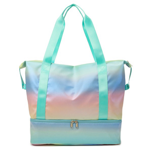 Sac de voyage portable imperméable multi-poches à dégradé de couleurs, séparation humide/sec, étiquette privée, vente en gros - Product Image 5