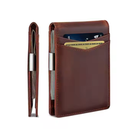 Portefeuille homme classique pliable vintage en cuir PU avec gaufrage personnalisé, porte-cartes de visite