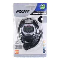 Stopwatch Tampilan Karakter Besar 1/100 Detik Multifungsi F006 Stopwatch Olahraga Genggam dengan Pedometer Akurasi Tinggi