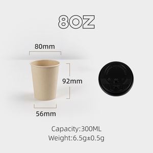 Wholesale Disposable Eco-Friendly 8oz Single Wall Disposable Hot <b>Drink</b> Coffee Paper Cups With <b>Plastic</b> Lids and <b>Straws</b> - Product Image 4