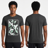 T-shirt graphique Heather pour homme, 150 GSM, mélange de coton, impression personnalisée, marque privée, OEM