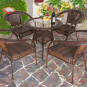 Hot Bán thiết kế hiện đại ngoài trời Vườn giải trí đồ nội thất cánh tay tựa lưng mây không có thể gập lại bàn ghế thiết lập - Product Image 4