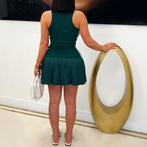 ชุดเดรสทรงบอดี้คอนเซ็กซี่สำหรับผู้หญิงปี 2025 รุ่นใหม่ พร้อมกระโปรงจีบลายทางสุดแฟชั่น - Product Image 2