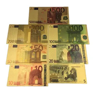 थोक 100 प्रोप पैसे-प्राचीन नकली सोने की पन्नी यूरोप नकली पैसे 5/10/20/ 50/100/200/500 यूरो नोट प्रोप के लिए पैसे क्रिसमस सजावट