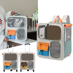 Moorpet/Moorpet <b>Cat</b> Bag Pet Bag Portable <b>Backpack</b> with Trolley, Breathable, Large Capacity Dog Bag - Product Image 2