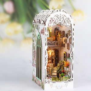 Kit de bricolage pour niche à livres <span class=keywords><strong>Jardin</strong></span> Floral avec lumière LED, kit de niche à livres miniature pour adultes, puzzle 3D en bois pour étagère à livres - Product Image 3