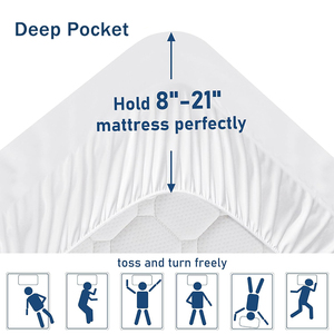 Chăn thêm dày giường nệm Topper siêu mềm thoáng khí xuống thay thế điền Nệm pad với 8-21 inch sâu túi - Product Image 5