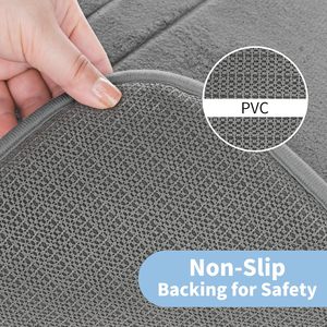 Tapis de bain en mousse à mémoire de forme Cupic Cupid, gris foncé, rectangulaire, antidérapant, lavable en machine, tapis de salle de bain - Product Image 5