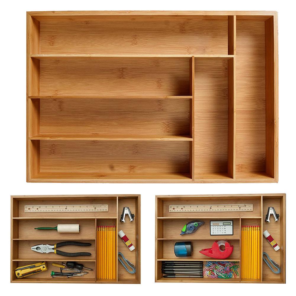 Бамбуковые разделители ящиков для приборов Flatsware, Подставка для столовых приборов