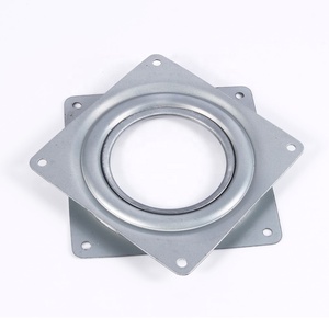 Plaque <span class=keywords><strong>pivotante</strong></span> carrée de 4 pouces en métal Lazy Susan Bearing Turntable TV Rack Desk Seat Swivel Plate Bar Tool - Product Image 2