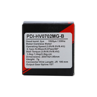 Servomoteur numérique haute tension 8,4 V, ultra-rapide (0,07 s), format compact, sans noyau, 2 roulements à billes, 7 g, pour commande d'aileron d'avion RC sportif PDI-HV0702MG-B