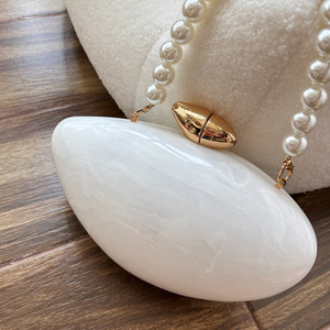 Nuova Borsa da Sera 2026, Borsa a Mano in Acrilico alla Moda per Donna, Borsa Ellittica con <span class=keywords><strong>Tracolla</strong></span> a Catena - Product Image 4