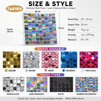Panneaux muraux brillants en sequins YACHEN personnalisés 30x30cm, panneaux scintillants pour décorations de fête d'anniversaire, de mariage