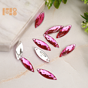 Diamantes de imitación sueltos para coser, diamantes de imitación acrílicos con forma de ojo de caballo de 7*15mm con 2 agujeros para ropa, accesorios de ropa - Product Image 3