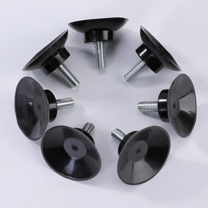 Ventosa con tornillo M4 con tuerca acanalada negra, ventosas de tornillo de pulgar estándar, liso, plástico transparente/PVC - Product Image 1