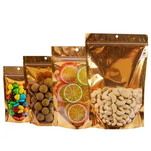 Entrega personalizada impresa Galleta de plástico reutilizable Ziplock comestible bolsa de pie para alimentos