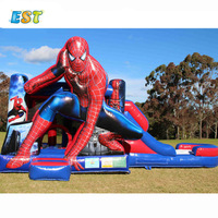 Château gonflable commercial pour enfants, château gonflable Spiderman, toboggan à obstacles, combo château gonflable, toboggan aquatique