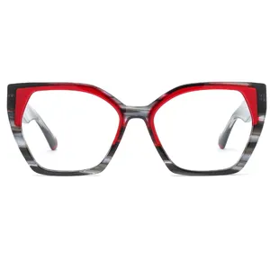 Gafas ópticas de acetato grueso, anteojos de diseño con monturas