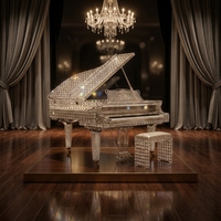 Piano en acrylique transparent personnalisable pour l'intérieur de jets privés de style français et les salons de clubs d'aviation