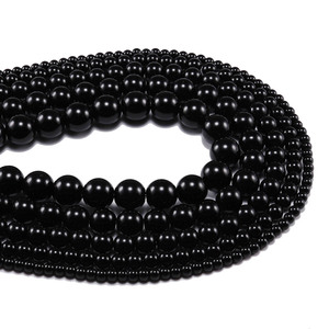 <b>Black</b> Glass Beads Round Loose Beads For Jewelry Making Wholesale DIY Accessories Size 4mm 6mm 8mm 10mm 12mm - Product Image 3