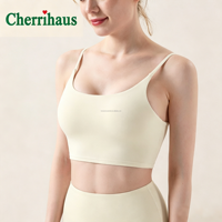Débardeur de yoga en tissu pour femme, style nude, soutien-gorge de fitness d'été, dos élégant, petit bandeau, sous-vêtement de sport anti-choc pour le yoga