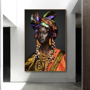 Pinturas Modernas <span class=keywords><strong>de</strong></span> Retratos <span class=keywords><strong>de</strong></span> Mujeres Negras, Arte Africano, Impresión en Lienzo <span class=keywords><strong>para</strong></span> Decoración del Hogar, <span class=keywords><strong>Cuadros</strong></span> <span class=keywords><strong>para</strong></span> la Sala <span class=keywords><strong>de</strong></span> Estar - Product Image 1