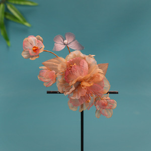 Collection Automne 2025 : Accessoires Cheveux Faits Main Style Antique, Design Original avec Feuilles Séchées et Motifs Floraux, Hanfu - Product Image 2