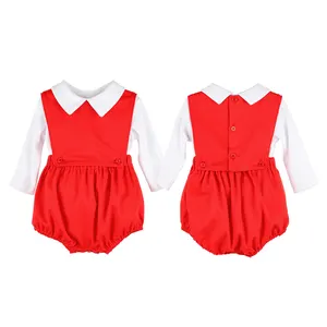 Personalized Christmas red cotton baby romper Valentines Day toddler newborn boys girl one piece outfit baby clothes