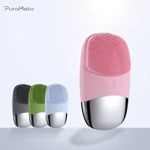 Nieuwe 2 In 1 Gezichtsreinigingsborstel Usb Oplaadbare Elektrische Siliconen Scrubber Ipx7 Waterdicht Sonic Gezichtsmassageapparaat