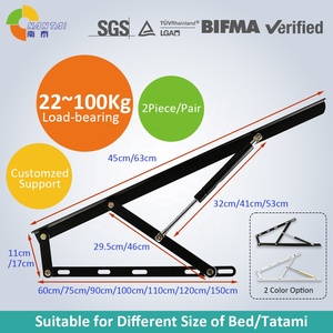 Mecanismo de Elevación para <span class=keywords><strong>Cama</strong></span> Plegable Moderna de Hierro Resistente de 1.5m y 100kg, Accesorios para Muebles que Ahorran Espacio, Proveedores Verificados - Product Image 3